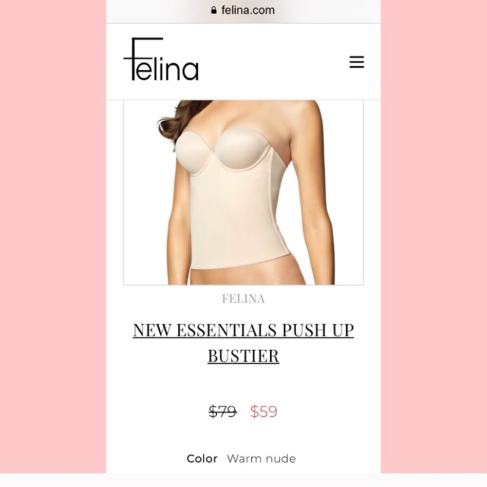 Felina White Push up Bustier 32C